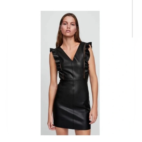 Zara Dresses & Skirts - ZARA Faux leather dress Size S